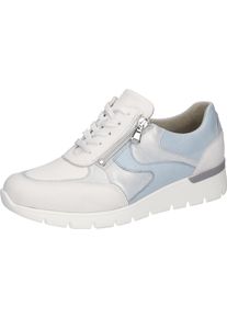 Waldläufer WALDLÄUFER Damen Keilsneaker "K-RAMONA", Gr. 4,5, blau, Nappaleder, Textil, kontrastfarbene Details, sportlich, Schuhe, Schnürschuh, Komfortschuh,