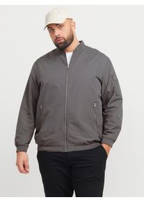Jack & Jones PlusSize Herren Bomberjacke "JJERUSH BOMBER NOOS PLS", grau, modisch, Gr. XXXL, JACK & JONES PLUSSIZE, unifarben, Web, Obermaterial: 100% Polyester, Jacken,
