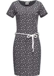 PEAK TIME Damen Sommerkleid "L80022", blau, modisch, Gr. XL, 60% Baumwolle, 40% Polyester, Kleider, leichtes Jersey Strandkleid mit Kordel