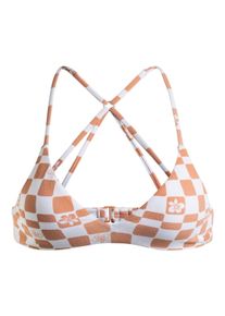 Roxy Damen Triangel-Bikini-Top "Check It", braun, Gr. L, 85% Nylon, 15% Elasthan, Bikini-Oberteile