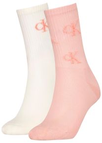 Damen Socken, Calvin Klein Jeans, rosa, Baumwollmischung, unifarben mit Farbeinsatz, Socken, mit Logostickerei