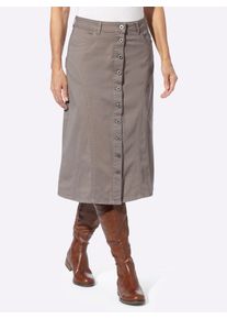 Inspirationen Damen Jeansrock, grau, Gr. 36, unifarben, 97% Baumwolle, 3% Elasthan, Röcke
