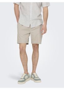 Only & Sons ONLY & SONS Herren Shorts "ONSTEL LIFE 0119 SHORTS NOOS", silber, Basic, Gr. XXL, unifarben, Obermaterial: 100% Baumwolle, Hosen