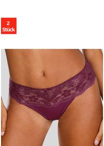 Nuance Damen String, Gr. 36, lila, Spitze, Microtouch, Obermaterial: 85% Polyamid, 15% Elasthan, Unterhosen, Dessous mit breitem Spitzenband