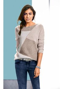 Heine Damen Strickpullover "U-Boot-Pullover", braun, Gr. 40, gemustert, 100% Kaschmir, Pullover