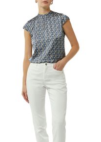 comma, COMMA Damen Blusentop, blau, feminin, Gr. 36, bedruckt, Web, Obermaterial: 96% Polyester, 4% Elasthan, Blusen, mit Allover-Print