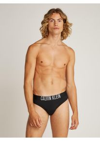 Herren Badeslip "BRIEF WB", schwarz, casual, Gr. L, Calvin Klein Swimwear, unifarben, Polyamid, Badehosen, mit Logobund