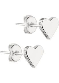 Damen Paar Ohrstecker "Schmuck Geschenk Edelstahl Ohrringe Herz, LJ-0500-E-08, LJ-0501-E-08", Edelstahl, silber, Liebeskind Berlin, Edelstahl,