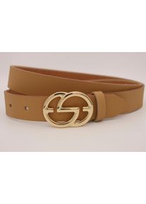 AnnaMatoni Damen Ledergürtel, braun, casual, Gr. 115, unifarben, Rindsleder, Gürtel, mit goldener Schließe