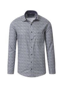 Casamoda Herren Langarmhemd "Casamoda Freizeithemd Print", blau, Gr. XXL, bedruckt, 100% Baumwolle, Hemden
