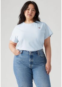 LEVI'S® PLUS LEVI'S PLUS Damen T-Shirt "PL THE PERFECT", blau, casual, Gr. XXL, unifarben, Single Jersey, Obermaterial: 100% Baumwolle, Shirts, mit Logo-Stickerei