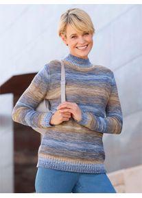Classic Basics Damen Stehkragenpullover "Stehkragen-Pullover"camel, jeansblau, gemustert, Gr. 46, bedruckt, gemustert, mehrfarbig, 100% Polyacryl,