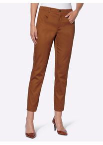 Heine Damen 7/8-Hose, braun, Gr. 40, unifarben, 98% Baumwolle, 2% Elasthan, Hosen
