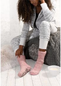 Lavana Damen ABS-Socken, Gr. 35, rosa, Polyester, Polyacryl, Polyamid, sonstige Fasern, meliert, Socken, aus Strick mit rutschfester Sohle
