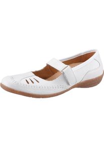 Aco Damen Ballerina, Gr. 38, weiß, Glattleder, sportlich, Schuhe