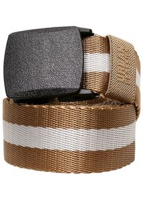 Urban Classics Damen Hüftgürtel "Urban Classics Unisex Centre Stripe Belt", beige, Gr. S, 100% Polyester, Gürtel