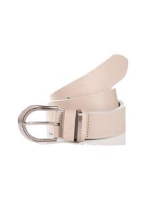 Tom Tailor Damen Ledergürtel "TTSANDRA", beige, casual,modisch, Gr. 85, unifarben, Büffelleder, Gürtel, 3,5 cm breiter Damengürtel, genarbte