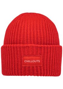 Chillouts Damen Strickmütze "Kara Hat", rot, sportlich,modisch,klassisch, unifarben, Rippstrick, Strick, Kunstfaser, Mützen, Klassischer Rippenstrick