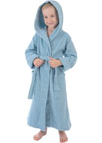 WEWO-Fashion Kinderbademantel WEWO FASHION, L:108cm in Gr. 158, blau, Frottier, Hausmäntel, "8530", Kapuze