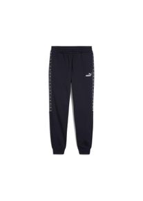 Puma Herren Trainingshose "ESS TAPE SWEATPANTS FL CL", blau, sportlich, Gr. L, bedruckt, Fleece, Obermaterial: 66% Baumwolle, 34% Polyester, Hosen