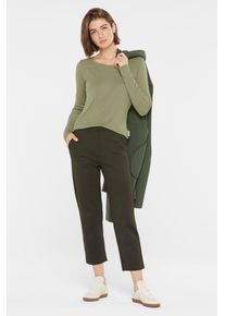 Damen Rundhalsshirt, grün, casual, Gr. L, SENSES.THE LABEL, unifarben, Material: 50% Viskose, 50% Polyester, Shirts