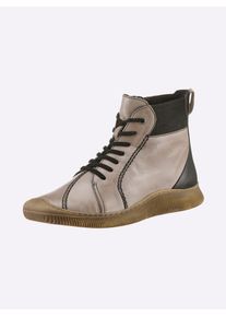 Gemini Damen Stiefelette, Gr. 39, grau, Glattleder, modisch, Schuhe