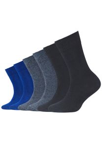 Camano Kinder Socken, Gr. 23, blau, Baumwolle, Elasthan, Polyamid, uni und meliert, Socken, mit Komfortbund und gepolsterten Zehen-/Fersenbereich