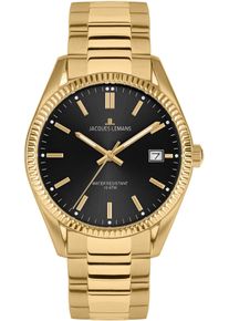 Jacques Lemans Damen Quarzuhr "Derby", gold, Armbanduhren, Armbanduhr,Herrenuhr,Damenuhr,Edelstahlarmband,bis 10 bar wasserd.