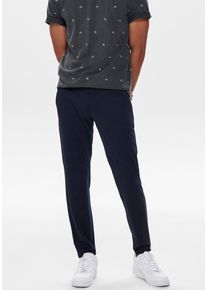 Only & Sons ONLY & SONS Herren Chinohose "MARK PANT", blau, modisch, Gr. 30, unifarben, Obermaterial: 76% Polyester, 20% Viskose, 4% Elasthan, Hosen