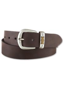 Bernd Götz BERND GÖTZ Damen Ledergürtel, braun, casual,modisch, Gr. 100, unifarben, Leder, Gürtel, mit metallisch gelabeltem Western Branding