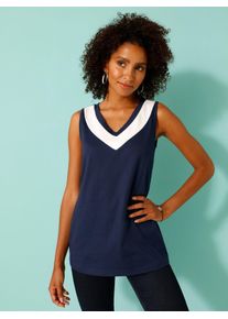 Classic Basics Damen Shirttop, blau, Gr. 54, unifarben, 100% Baumwolle, Tops