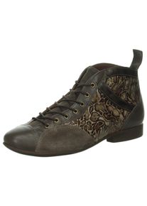 Think! THINK Damen Schnürstiefelette "GUAD 2", Gr. 36, grau, Leder, casual, Schuhe, Stiefelette, Komfortschuh mit Muster
