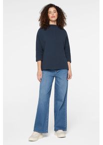 Damen 3/4-Arm-Shirt, blau, casual, Gr. XXL, SENSES.THE LABEL, Strukturmuster, Material: 63% Baumwolle, 32% Polyester, 5% Elasthan, Shirts, mit