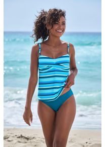 s.Oliver Damen Bügel-Tankini-Top "Fun", blau, Gr. 40, gestreift, Recycling-Polyamid, Bikini-Oberteile, im trendigen Streifen-Design