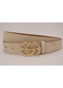 AnnaMatoni Damen Ledergürtel, beige, casual, Gr. 100, unifarben, Rindsleder, Gürtel, mit goldener Schließe