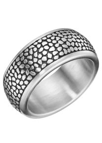 Firetti Herren Fingerring "Schmuck Geschenk Bandring strukturiert", 20,5, Edelstahl, 9,8mm, schwarz, Edelstahl, Fingerringe