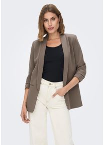 Only Damen Kurzblazer "ONLELLY 3/4 LIFE BLAZER TLR NOOS", grau, modisch, Gr. 44, unifarben, Web, Obermaterial: 95% Polyester, 5% Elasthan, Blazer,