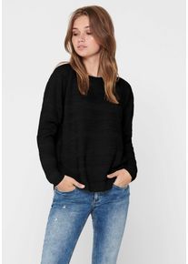 Only Damen Rundhalspullover "ONLCAVIAR L/S PULLOVER KNT", schwarz, casual, Gr. XS, unifarben, Feinstrick, Obermaterial: 100% Polyacryl, Pullover