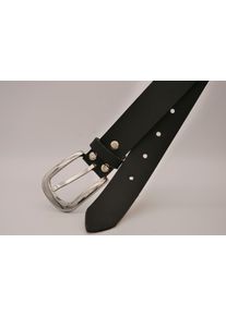 AnnaMatoni Damen Ledergürtel, schwarz, casual, Gr. 100, unifarben, Rindsleder, Gürtel, mit silberner Schließe