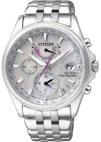 Citizen Damen Funk-Multifunktionsuhr, silber, Armbanduhren, Armbanduhr, Damenuhr, Solar, Edelstahlarmband, bis 10 bar wasserdicht