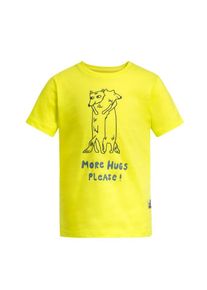 Jack Wolfskin Kinder T-Shirt "MORE HUGS T K", gelb, casual, Gr. 164, Obermaterial: 100% Baumwolle, Shirts, mit Umarmungsmotiv