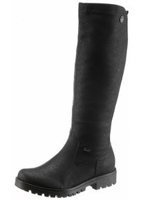 Rieker Damen Winterstiefel, Gr. 38, schwarz, Lederimitat, unifarben, klassisch, Schuhe, Langschaftstiefel, Winterstiefel im klassischen Look,