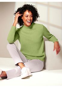 Damen Wollpullover "Merino-Kaschmir-Pullover", grün, Gr. 50, CREATION L PREMIUM, meliert, unifarben, 80% Schurwolle, 20% Kaschmir, Pullover