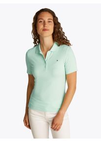 Tommy Hilfiger Damen Poloshirt "1985 Slim Fit Pique Premium", grün, casual, Gr. L, unifarben, Piquu00e9, Obermaterial: 95% Baumwolle, 5% Elasthan,