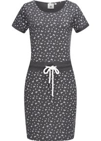 PEAK TIME Damen Sommerkleid "L80023", grau, modisch, Gr. L, 60% Baumwolle, 40% Polyester, Kleider, leichtes Jersey Strandkleid mit Kordel