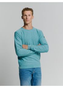 NO EXCESS Herren Rundhalspullover "NO EXCESS Pullover mit Rundhalsausschnitt", blau, Gr. M, 100% baumwolle, Pullover