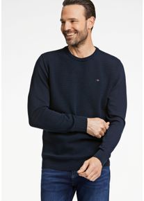 Bison Herren Strickpullover "Bison Strickpullover", blau, Gr. L, Oberstoff: 100% Baumwolle, Pullover
