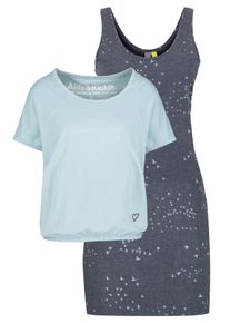 alife and kickin ALIFE & KICKIN Damen Jerseykleid "SunnyAK-B", blau, casual, Gr. XS, bedruckt, Jersey, Obermaterial: 65% Baumwolle, 35% Polyester, Kleider