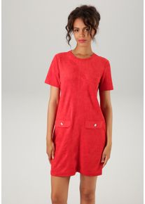 Aniston CASUAL Damen Minikleid, rot, festlich, Gr. 36, unifarben, Jersey, Obermaterial: 90% Polyester, 10% Elasthan, Kleider, aus elastischem Velours