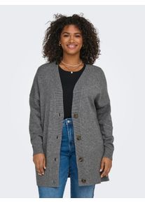Only CARMAKOMA Damen Strickjacke "CARESLY LS BUTTON CARDIGAN KNT NOOS", braun, casual, Gr. M, unifarben, Strick, Feinstrick, Obermaterial: 50%